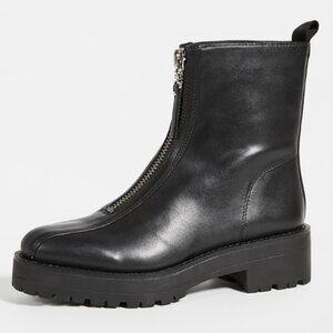 Sam Edelman Jacquie Black Leather Zip Booties 8.5